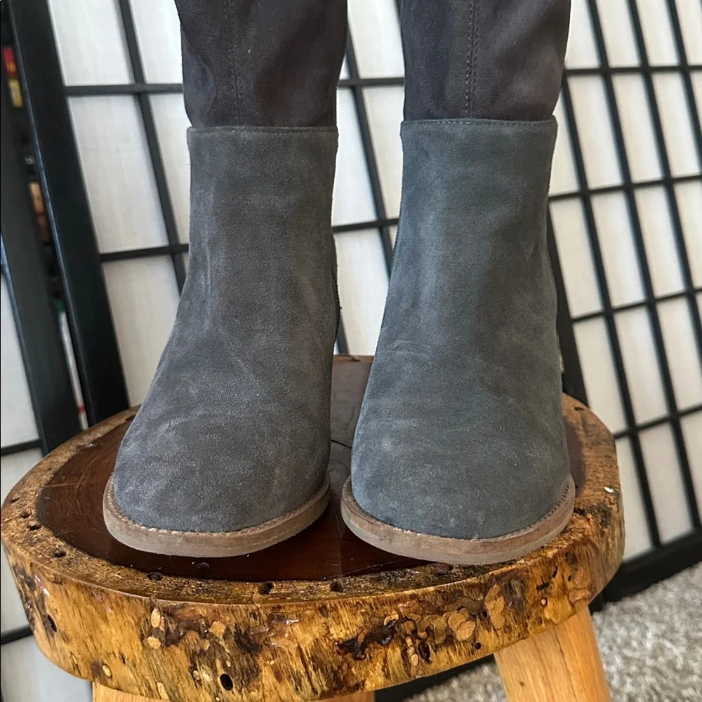 Blondo Waterproof Knee High Boots Charcoal Suede Leather Soft Calf 9B Like New